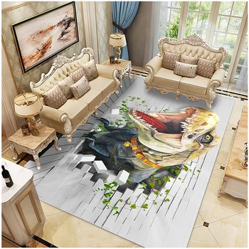 Скандинавски 3D килим с динозавром, детска и хол, разтегателен диван, спалня, детска игрална подложка, мультяшная хол, големи постелки, врата подложка за антре по индивидуална заявка