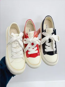 Детски модни парусиновая обувки 2023, пролет/лято, новост за момчета и момичета, просто удобни детски ежедневни обувки с мека подметка