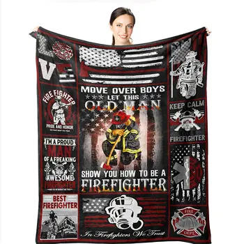 Одеяло на пожарникар, подаръци за мъже, баща, съпруг, син, Човек, одеяла, Подарък за рожден Ден за Ден пожарникари, Герой-пожарникар, наметала, одеала