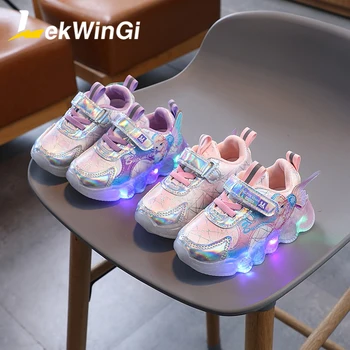 Размери 21-30, детски обувки с led подсветка за момичета, сладки мультяшные светещи маратонки, детски ежедневни светещи маратонки за деца, светещи бебешки маратонки