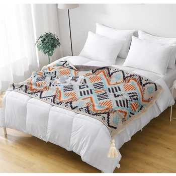 Бохемски декоративен калъф за дивана, приятна за кожата на дневен сън, Одеало за кондициониране на въздуха, вязаное украса за опашката легла за домашен офис