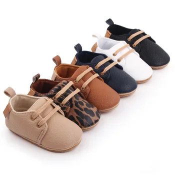 Детски обувки от изкуствена кожа за по-малките момчета, детски ежедневни маратонки с мека подметка, дишащи обувки за почивка с леопардовым принтом, 6 цвята