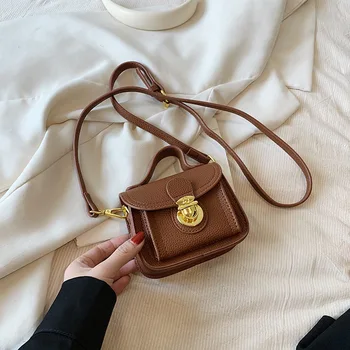 Обновена детска чанта с катарама в ретро стил, мини-квадратна чанта за момичета, елегантна малка чанта, модерна чанта през рамо за малко момиче