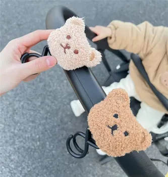 2 бр./компл. куки за детска количка в корейски стил, куки за чанти за памперси с анимационни мечка, аксесоари за колички