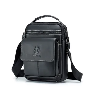 Чанта на едно рамо от естествена кожа, мъжки чанти-месинджър от волска кожа, ежедневни мултифункционална модерна чанта през рамо