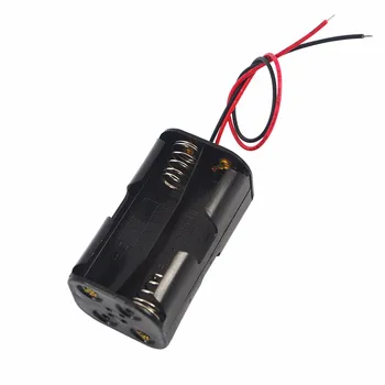 Държач за батерии 4 x AA, кутия за съхранение на близо един до друг 4 батерии тип AA с кабелни изводи за батерията САМ Power Bank Държач за батерии 4 x AA, кутия за съхранение на близо един до друг 4 батерии тип AA с кабелни изводи за батерията САМ Power Bank 0