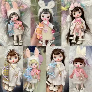 сладка кукла Шарнирная кукла BJD Mini hola кукла с ръчно грим кукла за лице 17 см кукли се продават с дрехи
