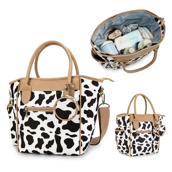 Многофункционална чанта за майките с принтом, чанта за майката, чанта за мама и бебе, изолация за бутилки за пътуване, лека водоустойчива чанта.