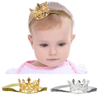 Детска превръзка на главата, стилна износостойкая еластична, роза, креативна детска превръзка във формата на короната, Детски шапки, Подарък за рожден ден
