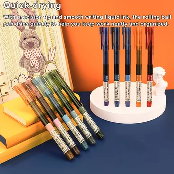 12 броя химикалки с диаметър 0, 5 мм, разноцветни бързо съхнещи гел химикалки повишена тънкости, студентски канцеларски материали за ежедневника