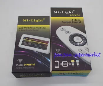 Mi Light 2,4 G RF Безжична led регулатор яркост, 4-зонный RF за обикновен цвят на лента
