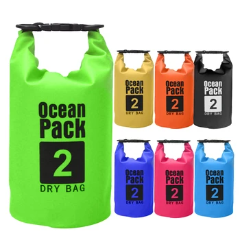 2-литровата водоустойчива чанта за плуване, суха чанта камуфляжного цветове, за риболов, каране на лодка, каяк, съхранение, плаващи, рафтинг, плажна чанта