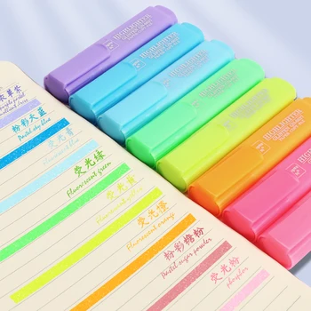 8 цвята/комплект, комплект метални маркери-хайлайтеров - продуктова Гама от 8 тънки блестящи маркери-хайлайтеров за водене на записки и правене на дневник