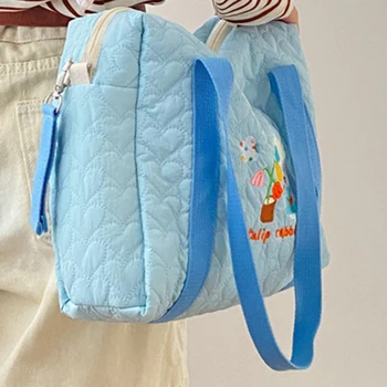Чанта за памперси за гледане на дете, скъпа мультяшная женствена чанта за багаж с голям капацитет, ежедневни проста модерна преносима стеганая чанта за почивните дни и почивка Чанта за памперси за гледане на дете, скъпа мультяшная женствена чанта за багаж с голям капацитет, ежедневни проста модерна преносима стеганая чанта за почивните дни и почивка 1
