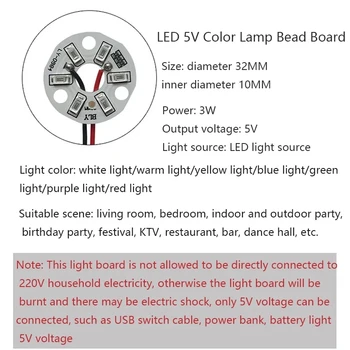 10ШТ LED 3W 5V Цветна Лампа От Мъниста, Настолна Лампа SMD5730, през Цялата трансформиращ растежен Източник на Светлина, с Диаметър от 32 ММ, Бяло, Синьо, Жълто, Лилаво 10ШТ LED 3W 5V Цветна Лампа От Мъниста, Настолна Лампа SMD5730, през Цялата трансформиращ растежен Източник на Светлина, с Диаметър от 32 ММ, Бяло, Синьо, Жълто, Лилаво 2