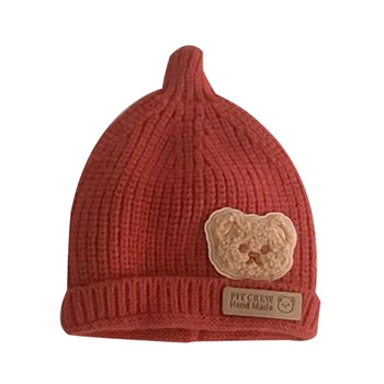 Мека детска шапчица-капак за новородени, топла зимна шапка, вязаная на една кука Мека детска шапчица-капак за новородени, топла зимна шапка, вязаная на една кука 3