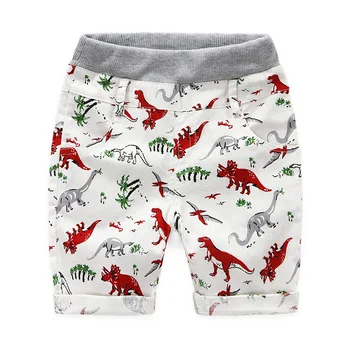 Модерен детски панталон за деца, летни панталони, къси панталони за малки момчета, плажна бельо на модел на динозавър, червено-зелени животни Модерен детски панталон за деца, летни панталони, къси панталони за малки момчета, плажна бельо на модел на динозавър, червено-зелени животни 4