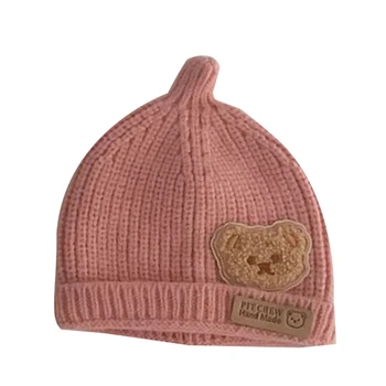 Мека детска шапчица-капак за новородени, топла зимна шапка, вязаная на една кука Мека детска шапчица-капак за новородени, топла зимна шапка, вязаная на една кука 4