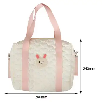Чанта за памперси за гледане на дете, скъпа мультяшная женствена чанта за багаж с голям капацитет, ежедневни проста модерна преносима стеганая чанта за почивните дни и почивка Чанта за памперси за гледане на дете, скъпа мультяшная женствена чанта за багаж с голям капацитет, ежедневни проста модерна преносима стеганая чанта за почивните дни и почивка 5